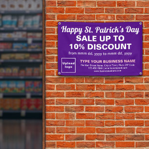 Business Saint Patrick Verkauf auf Lila Rectangle Banner