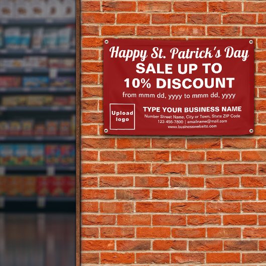 Business Saint Patrick Verkauf auf Red Rectangle Banner