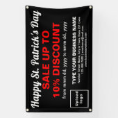 Business Saint Patrick Verkauf auf schwarzen Recht Banner (Vertikal)