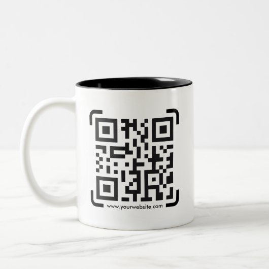 Business Scan Me QR-Code-Website Zweifarbige Tasse (Links)