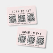Business Scan to Pay 3 QR Codes Pink Ausweis (Vorder- & Rückseite)