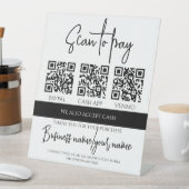 Business Scan to Pay Personalized 3 QR Code Sockelschild (In Situ)