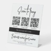 Business Scan to Pay Personalized 3 QR Code Sockelschild (Vorderseite)