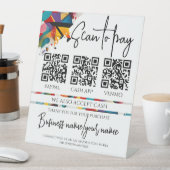 Business Scan to Pay Personalized 3 QR Code Sockelschild (In Situ)