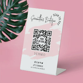 Business Scan zur Bezahlung des QR-Codes Feminine  Sockelschild