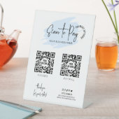 Business Scanner 2 QR Codes Light Blue Payment Sockelschild (In Situ)