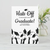 Business School Abschluss Foto Haselnuss Party Einladung (Stehend Vorderseite)