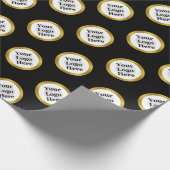 Business Schwarz-weiß Gold Elegante Ihr Logo hier Geschenkpapier (Ecke)