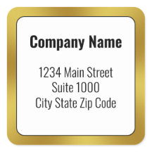 Business Schwarz-weiß und Gold Rücksendeadresse