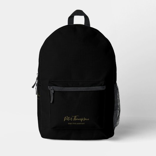 Business Script Elegante Signatur Personalisiert Bedruckter Rucksack (Vorderseite)