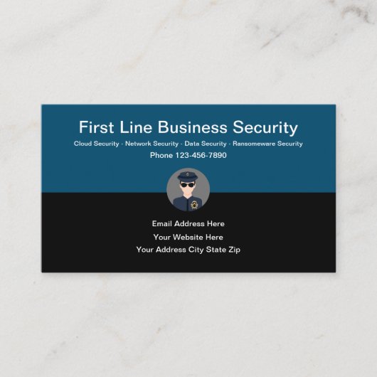 Business Security Services Modernes Design Visitenkarte (Vorderseite)