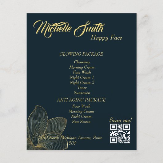 Business Service Menü Esthetiker Qr Code (Vorne)