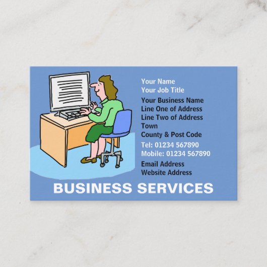 Business Services mit Fun Cartoon Visitenkarte (Vorderseite)