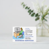 Business Services mit Fun Cartoon Visitenkarte (Stehend Vorderseite)