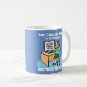 Business Services Worker-Cartoon Kaffeetasse (VorderseiteRechts)