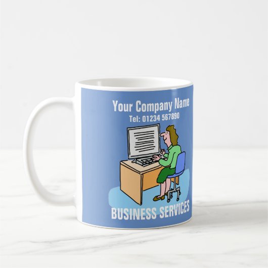Business Services Worker-Cartoon Kaffeetasse (Links)