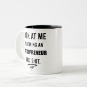 Business Shirt Leadership Shirt Funny Unternehmeri Zweifarbige Tasse (Vorderseite Links)