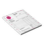 Business Shop Rechnung für Unternehmen mit weißem  Notizblock (angewinkelt)