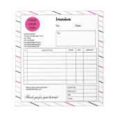 Business Shop Rechnung für Unternehmen mit weißem Notizblock (Vorderseite)