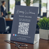 Business Signature Script Monogram QR Code Sockelschild