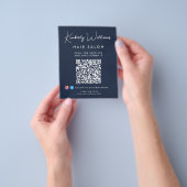 Business Signature Script QR Code Promotional Blue Flyer (Gruppe)