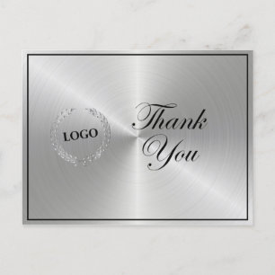 Business Silber Logo Danke Postkarte