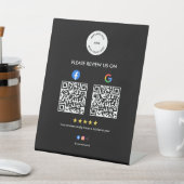 Business Social Review Pedestal Sign with Qr Code Sockelschild (In SItu)