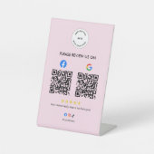 Business Social Review Pedestal Sign with Qr Code Sockelschild (Vorderseite)