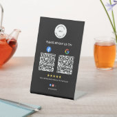 Business Social Review Pedestal Sign with Qr Code Sockelschild (In SItu)