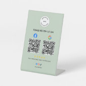 Business Social Review Pedestal Sign with Qr Code Sockelschild (Vorderseite)