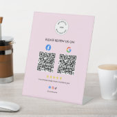 Business Social Review Pedestal Sign with Qr Code Sockelschild (In SItu)