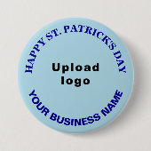 Business St. Patrick Gruß auf Light Blue Round Button (Vorderseite)