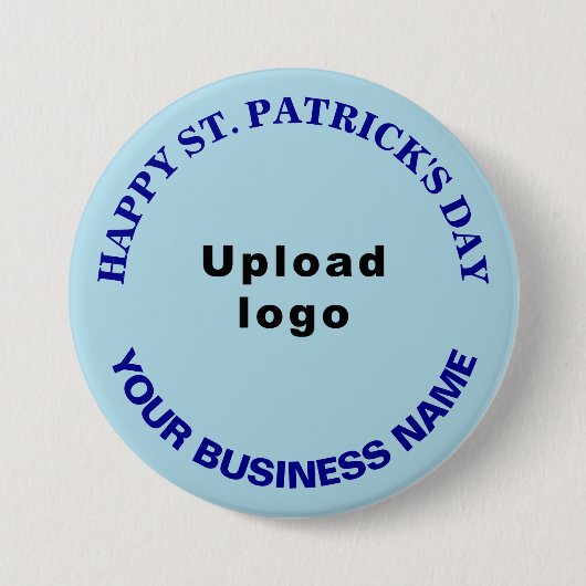 Business St. Patrick Gruß auf Light Blue Round Button (Vorderseite)