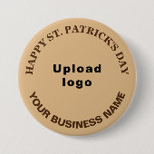 Business St. Patrick Gruß auf Light Brown Round Button (Vorderseite)