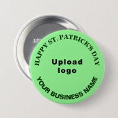 Business St. Patrick Gruß auf Light Green Round Button (Vorne & Hinten)