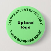 Business St. Patrick Gruß auf Light Green Round Button (Vorderseite)