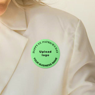 Business St. Patrick Gruß auf Light Green Round Button