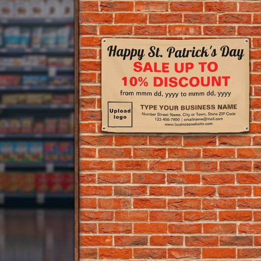Business St. Patrick Sale on Light Brown Rectangle Banner