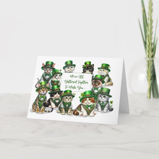 Business St Patricks Day von der Gruppe Funny Cats Karte (Vorderseite)