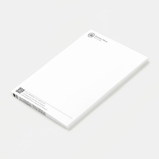 Business Stationary Template With Logo And QR Code Post-it Klebezettel (angewinkelt)