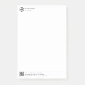 Business Stationary Template With Logo And QR Code Post-it Klebezettel (Vorderseite)
