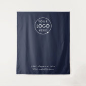 Business Step und Repeat Blue Foto Backdrop Wandteppich (Vorderseite)