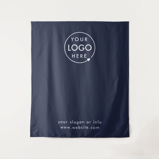 Business Step und Repeat Blue Foto Backdrop Wandteppich (Vorderseite)