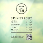 Business Store Hours QR Code Business Logo Fensteraufkleber (Blatt 3)