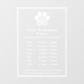 Business Store Open Hours Paw Print Fensteraufkleber (Blatt)