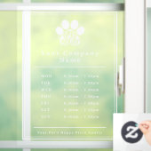 Business Store Open Hours Paw Print Fensteraufkleber (Zuhause)