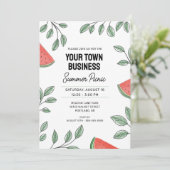 Business Summer Picnic Watermelon Einladung (Stehend Vorderseite)