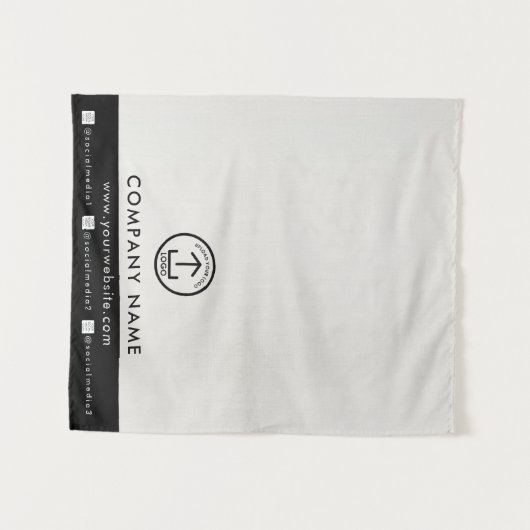 Business Table Runner Banner Linen Logo Social  Wandteppich (Vorderseite (Horizontal))