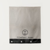 Business Table Runner Banner Linen Logo Social Wandteppich (Vorderseite)
