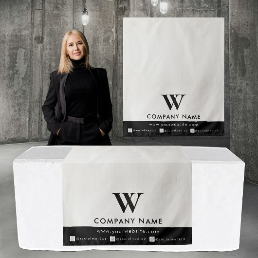 Business Table Runner Banner Linen Social Media Wandteppich